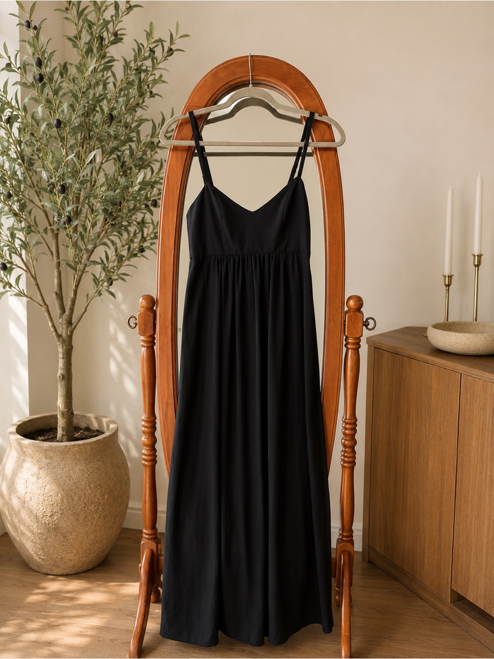Felicity & Coco Black Spaghetti Strap Maxi Dress